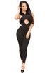 Sexy Black Cross Bust Bandage Jumpsuit